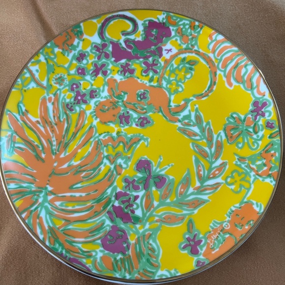 🌸 Lilly Pulitzer set of 4 colorful porcelain china 7” mini plates spring EUC - Picture 6 of 9